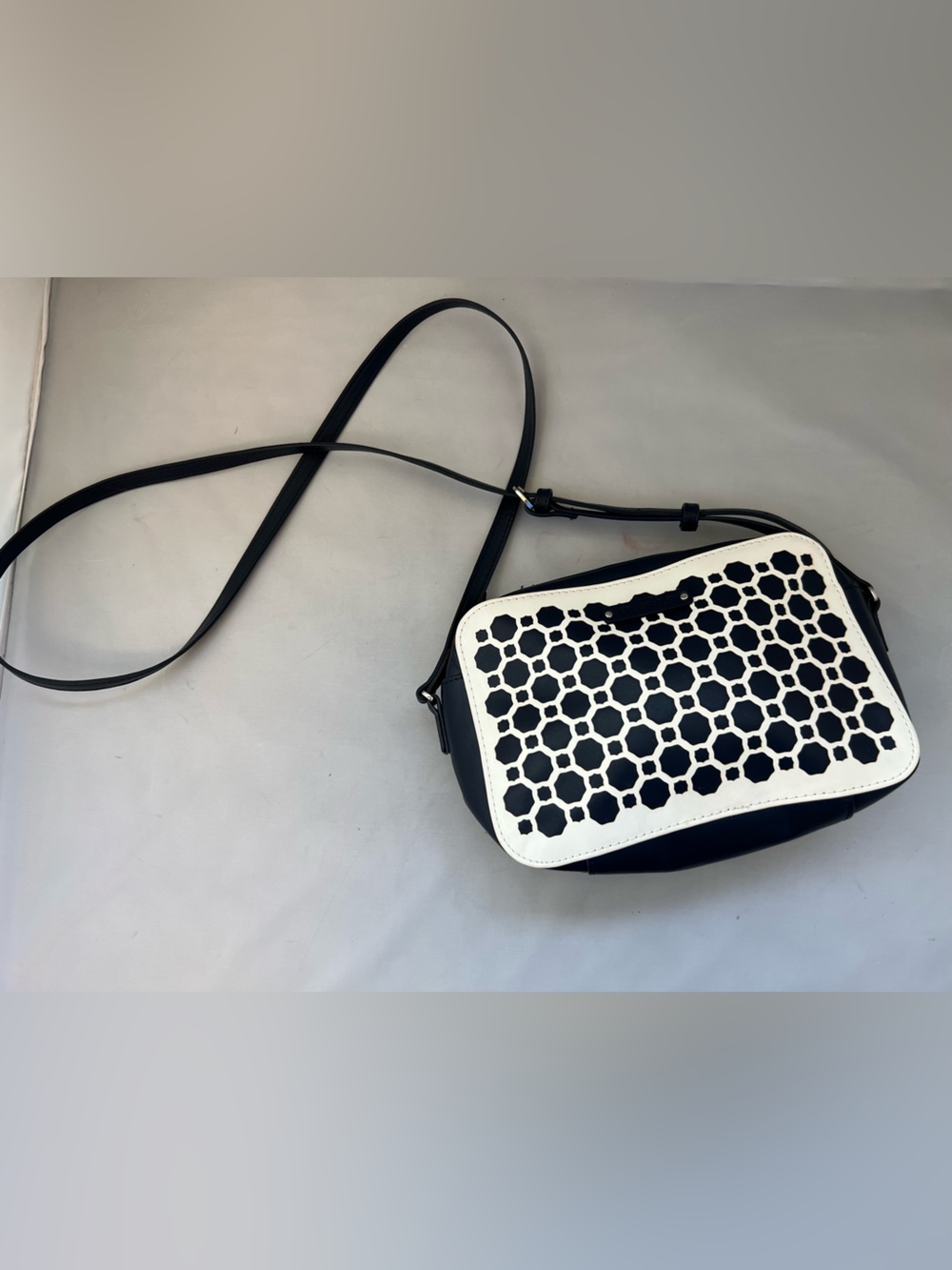 Vera Bradley Black and White Cutout Crossbody Bag